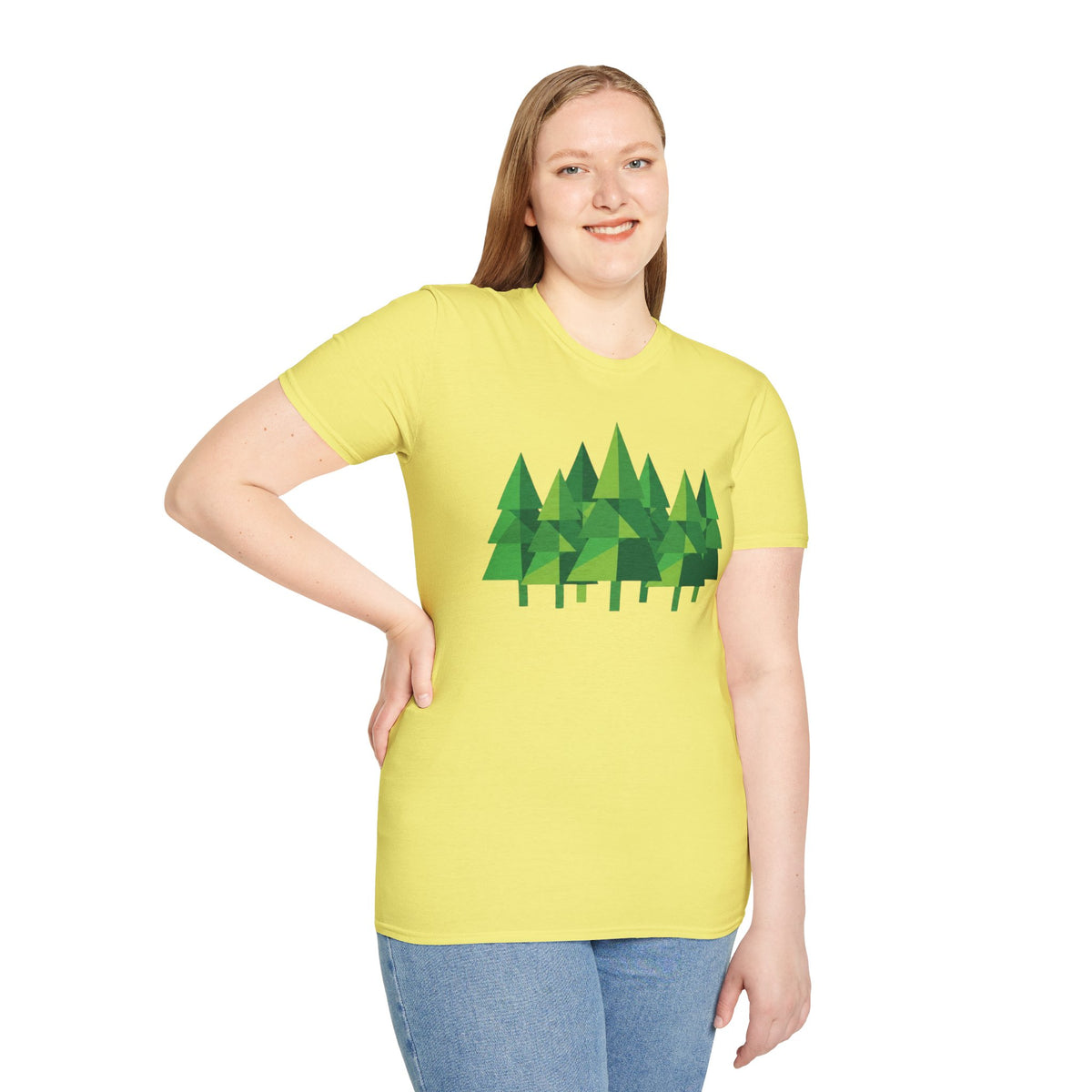 Forest Graphic T-Shirt — Minimal Green Pine Trees Tee