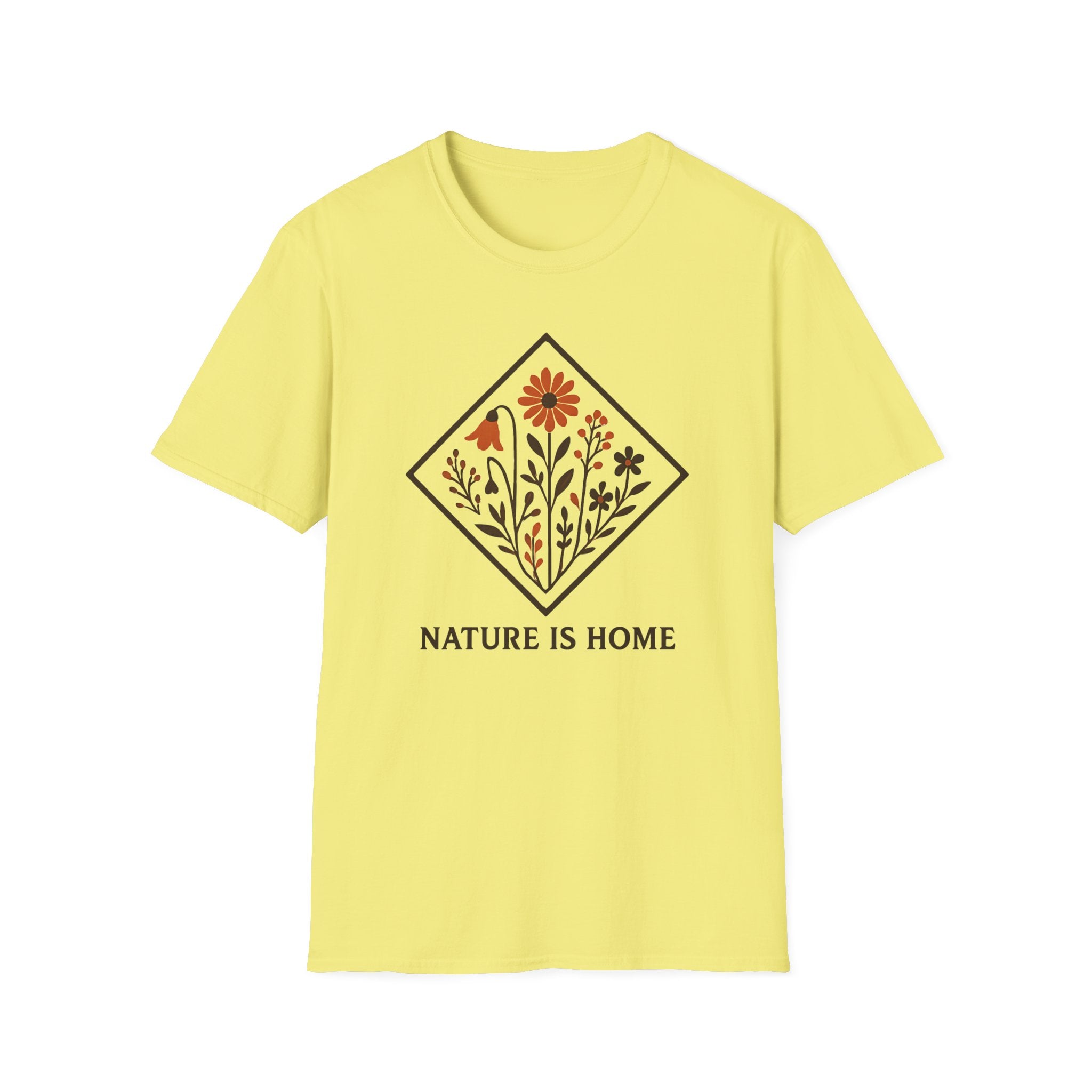 Floral Motif "Nature Is Home" T-Shirt