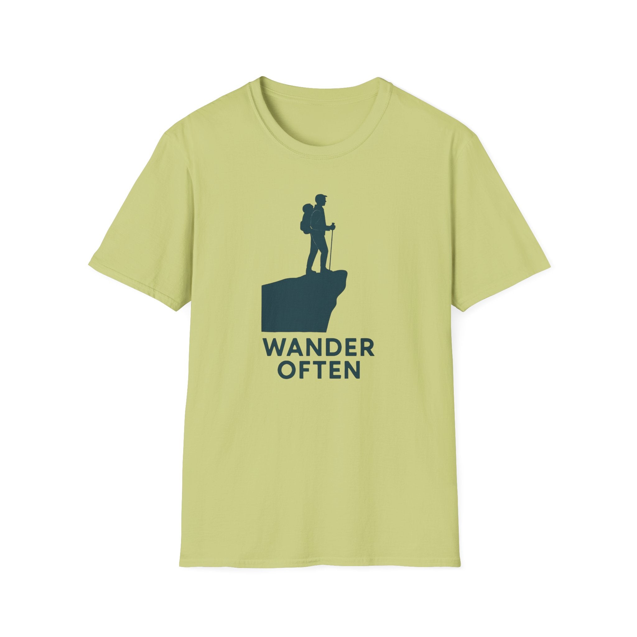 "Wander Often" Hiker on Cliff T-Shirt