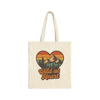 Wild at Heart Canvas Tote — Retro Mountain Heart Eco Shopper