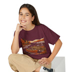 Youth T-Shirt — Autumn Lakeside Dock & Canoe Kids Tee