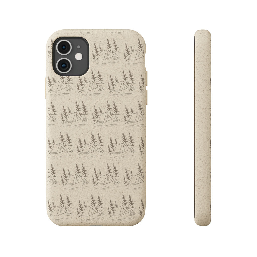 Biodegradable Phone Case — Eco-Friendly Forest Sketch Pattern