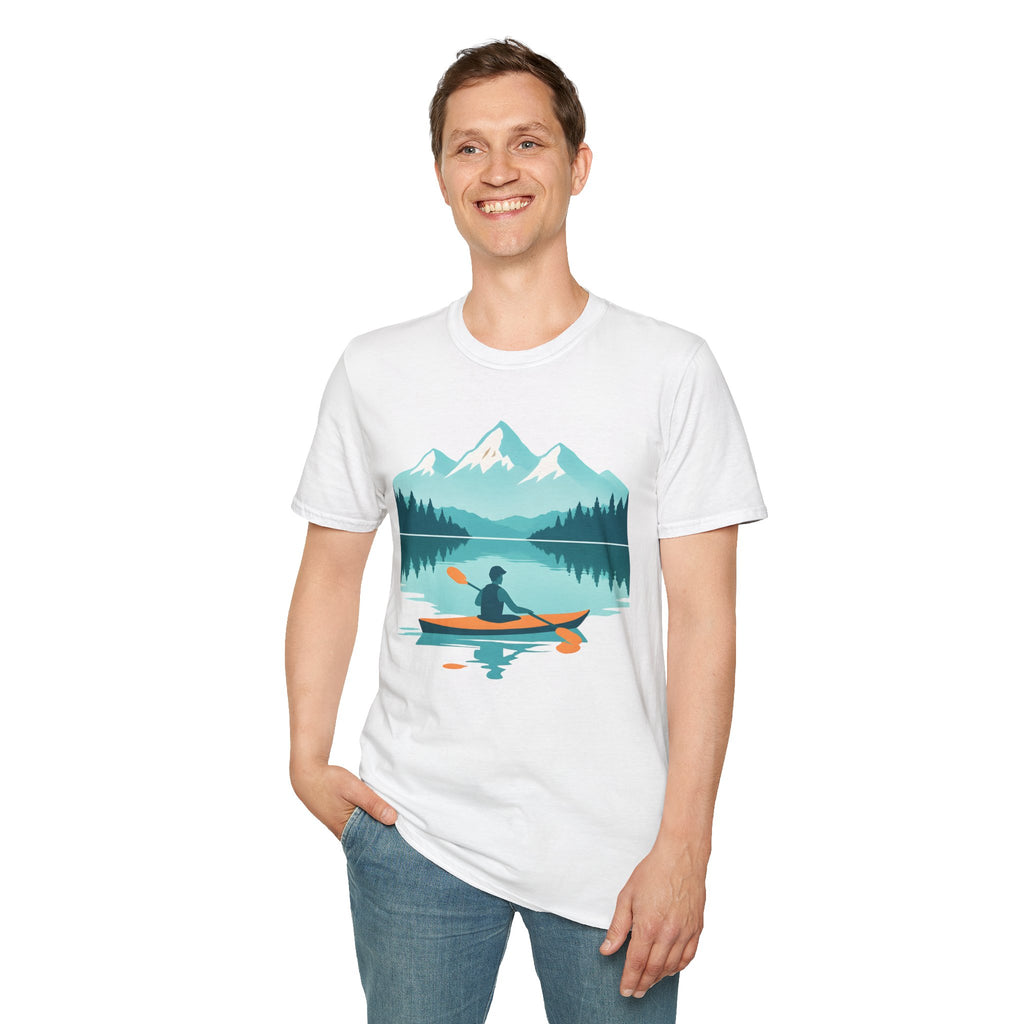 Kayaker on Serene Mountain Lake T-Shirt