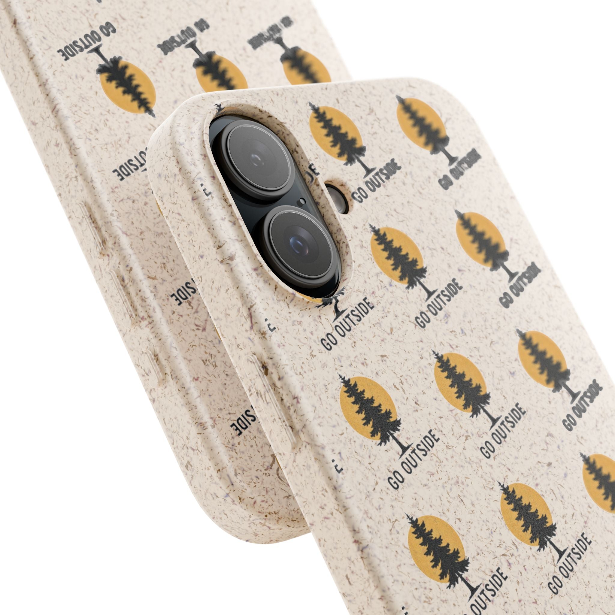Biodegradable Phone Case — 'Go Outside' Recycled Eco-Friendly iPhone Cover