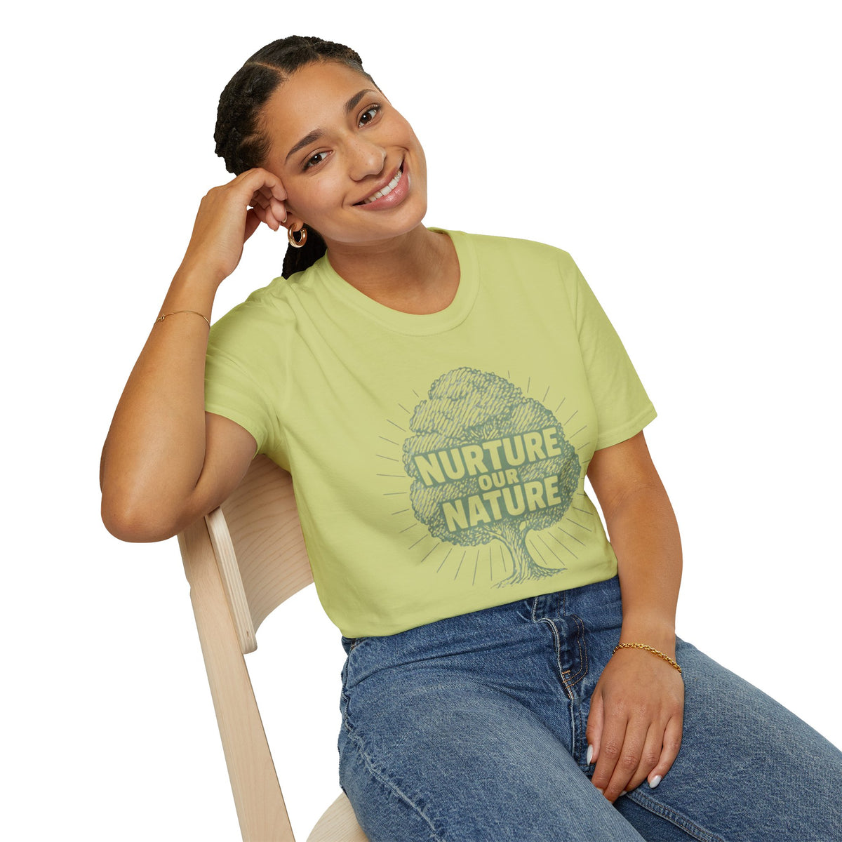 "Nurture Our Nature" Tree T-Shirt – Eco-Friendly Conservation Tee Shirt
