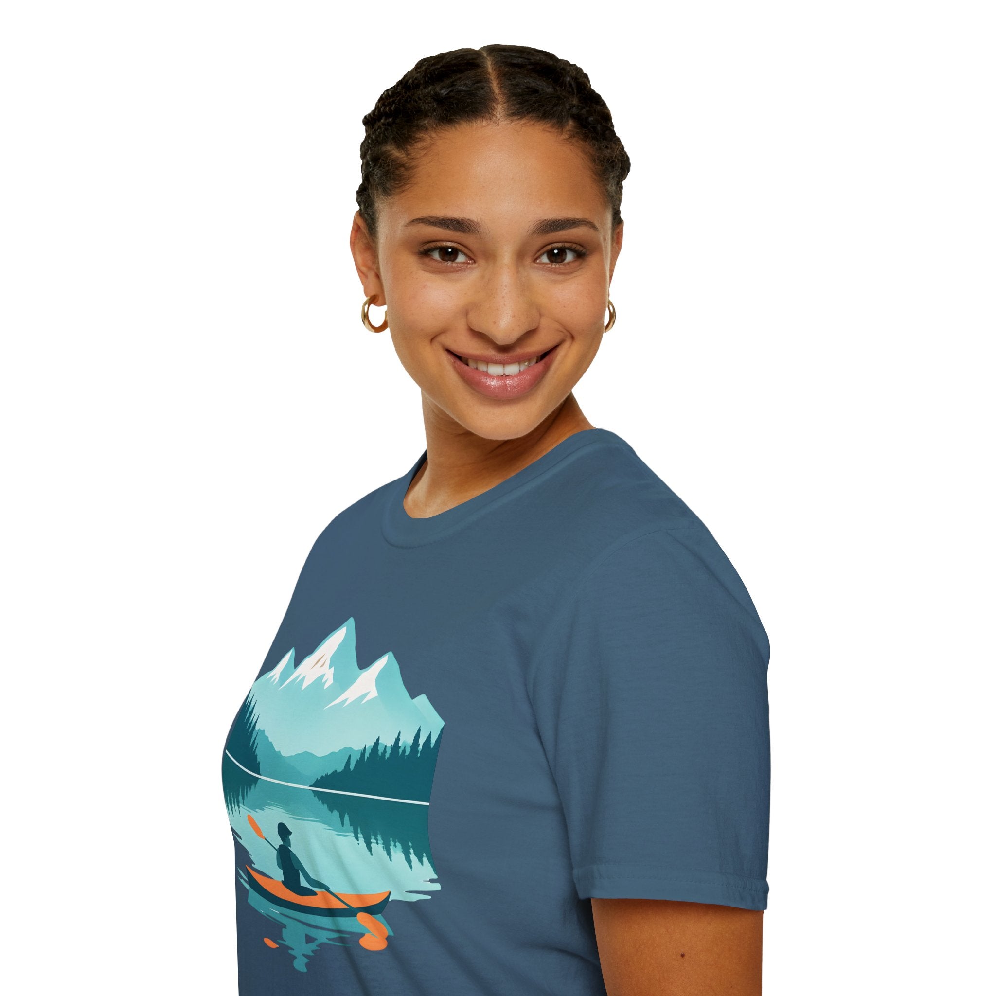 Kayaker on Serene Mountain Lake T-Shirt