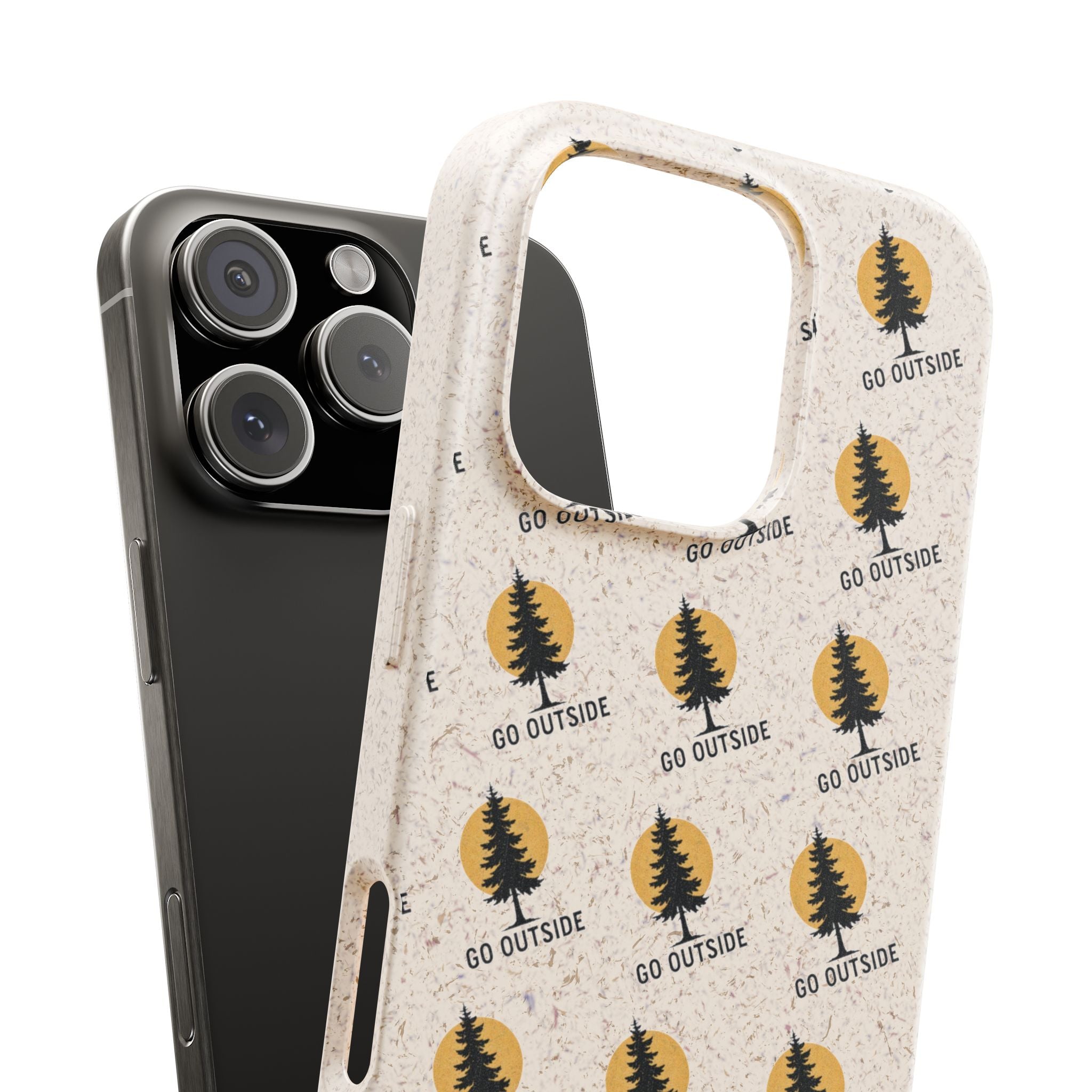 Biodegradable Phone Case — 'Go Outside' Recycled Eco-Friendly iPhone Cover