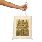Tote Bag — Rustic ‘Nap Meadow / Mystic Lake’ Camping Sign Canvas Tote