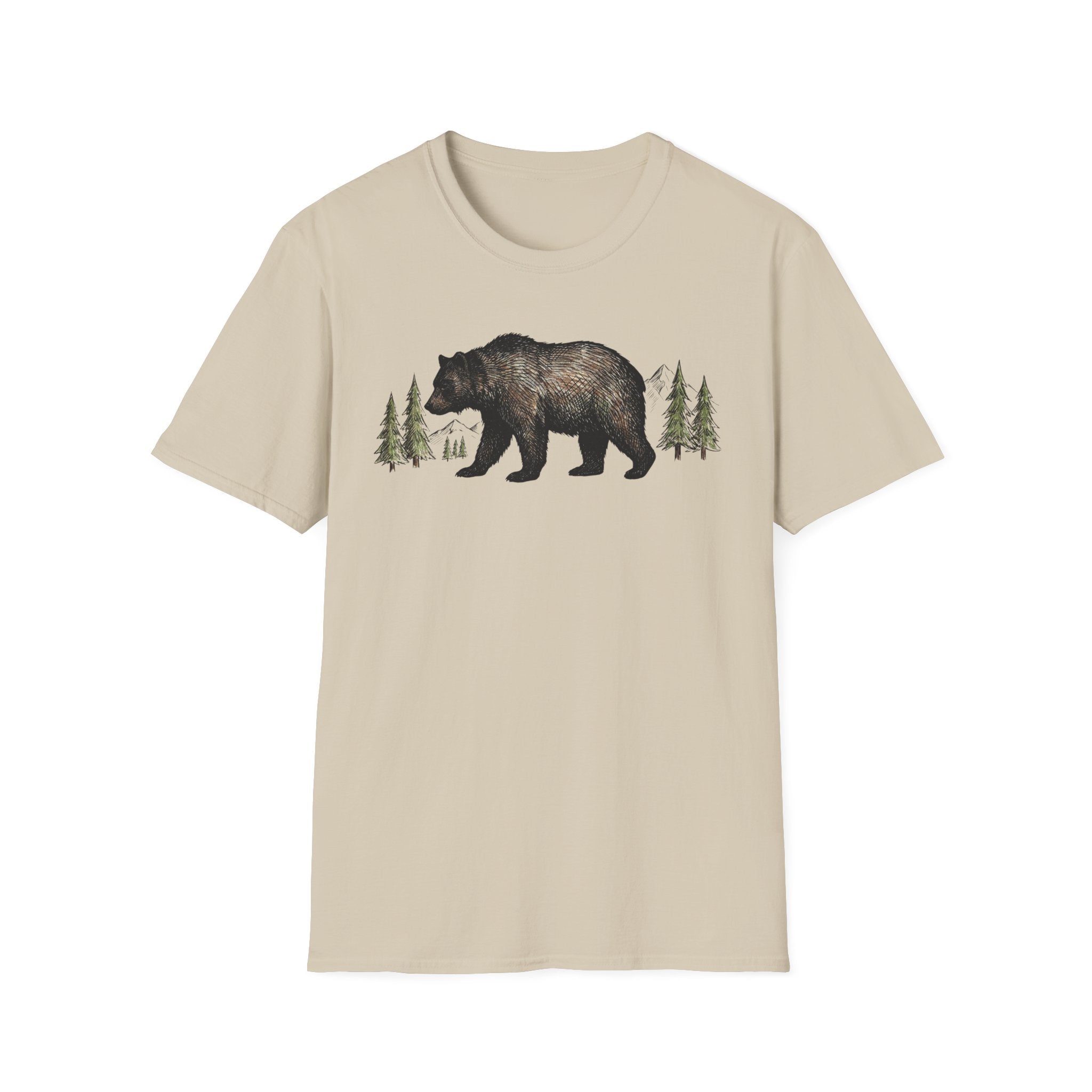 Bear & Forest T‑Shirt - Rustic Woodland Graphic Tee