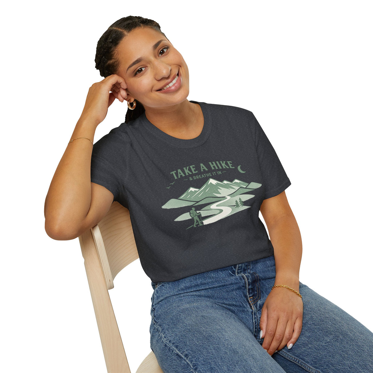 "Take A Hike & Breathe It In" Outdoor Hiking Graphic Tee