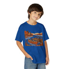Youth T-Shirt — Autumn Lakeside Dock & Canoe Kids Tee