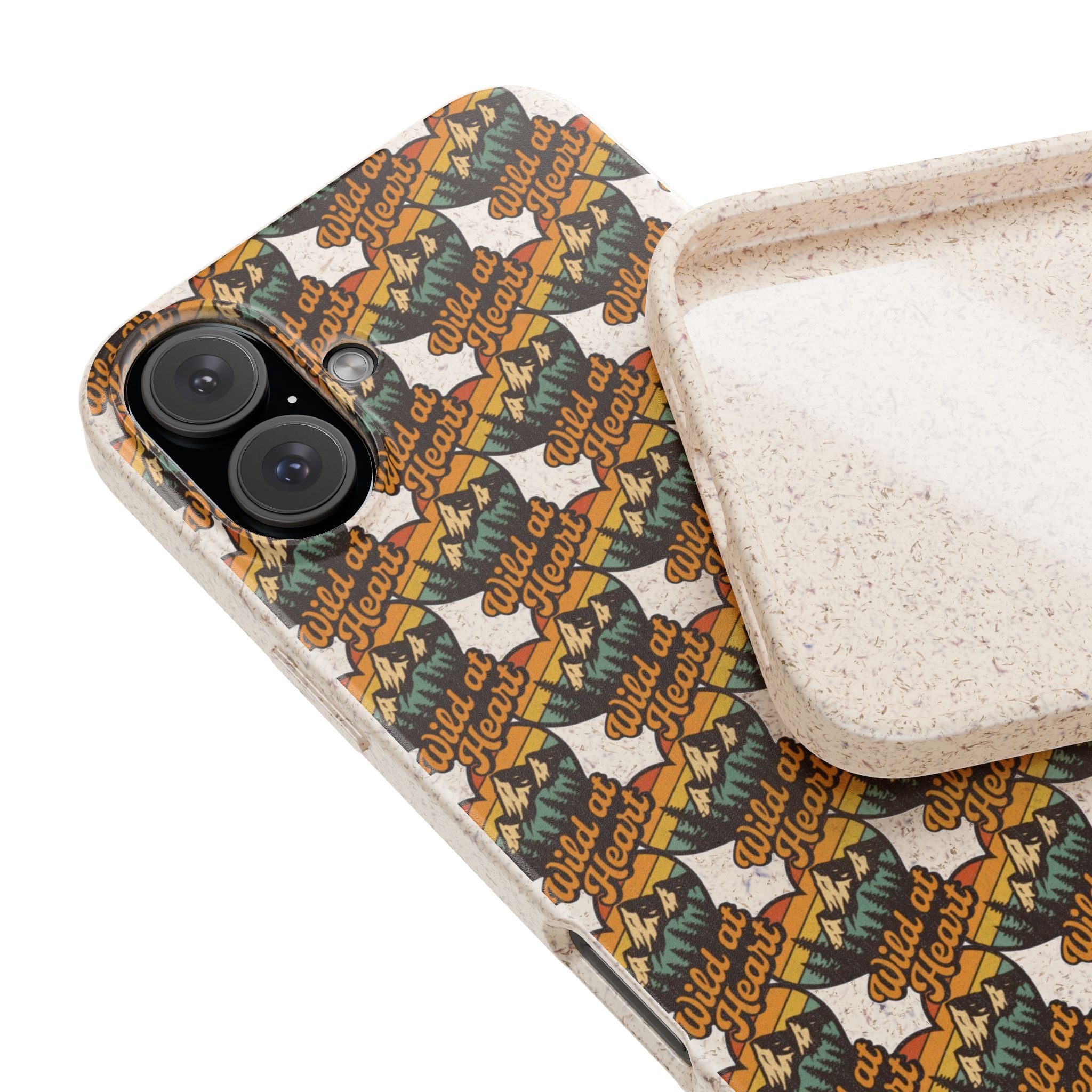 Eco-Friendly Phone Case — Vintage Camper Pattern Biodegradable iPhone Cover