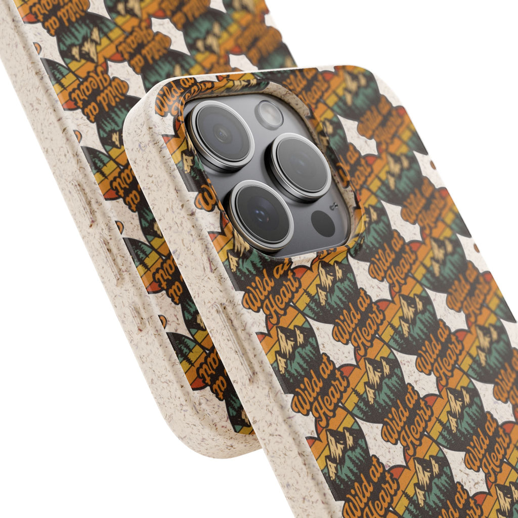 Eco-Friendly Phone Case — Vintage Camper Pattern Biodegradable iPhone Cover