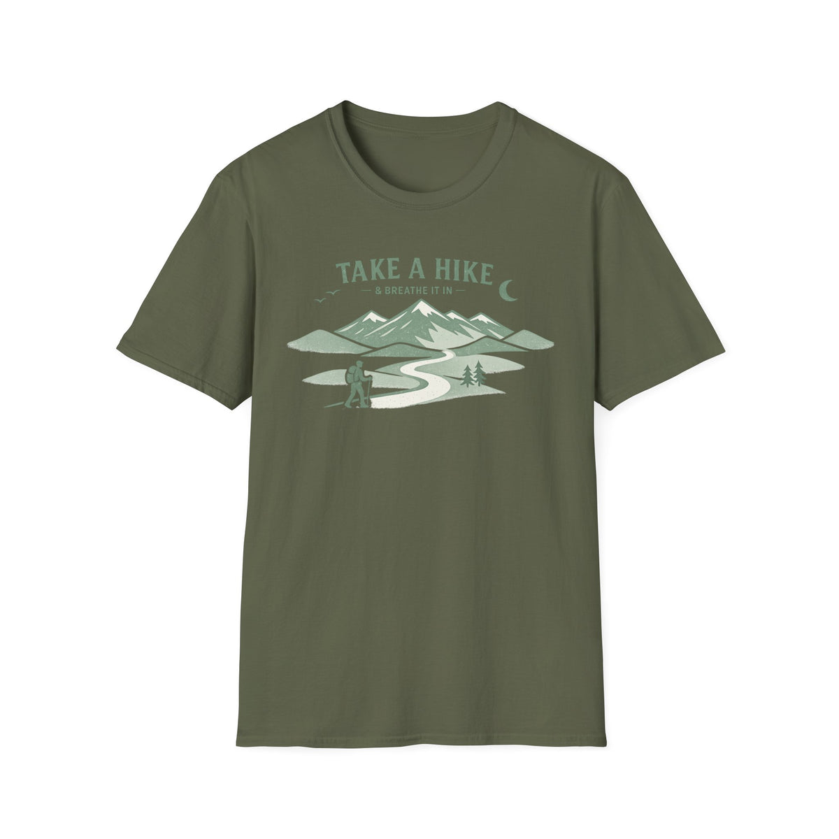 "Take A Hike & Breathe It In" Outdoor Hiking Graphic Tee