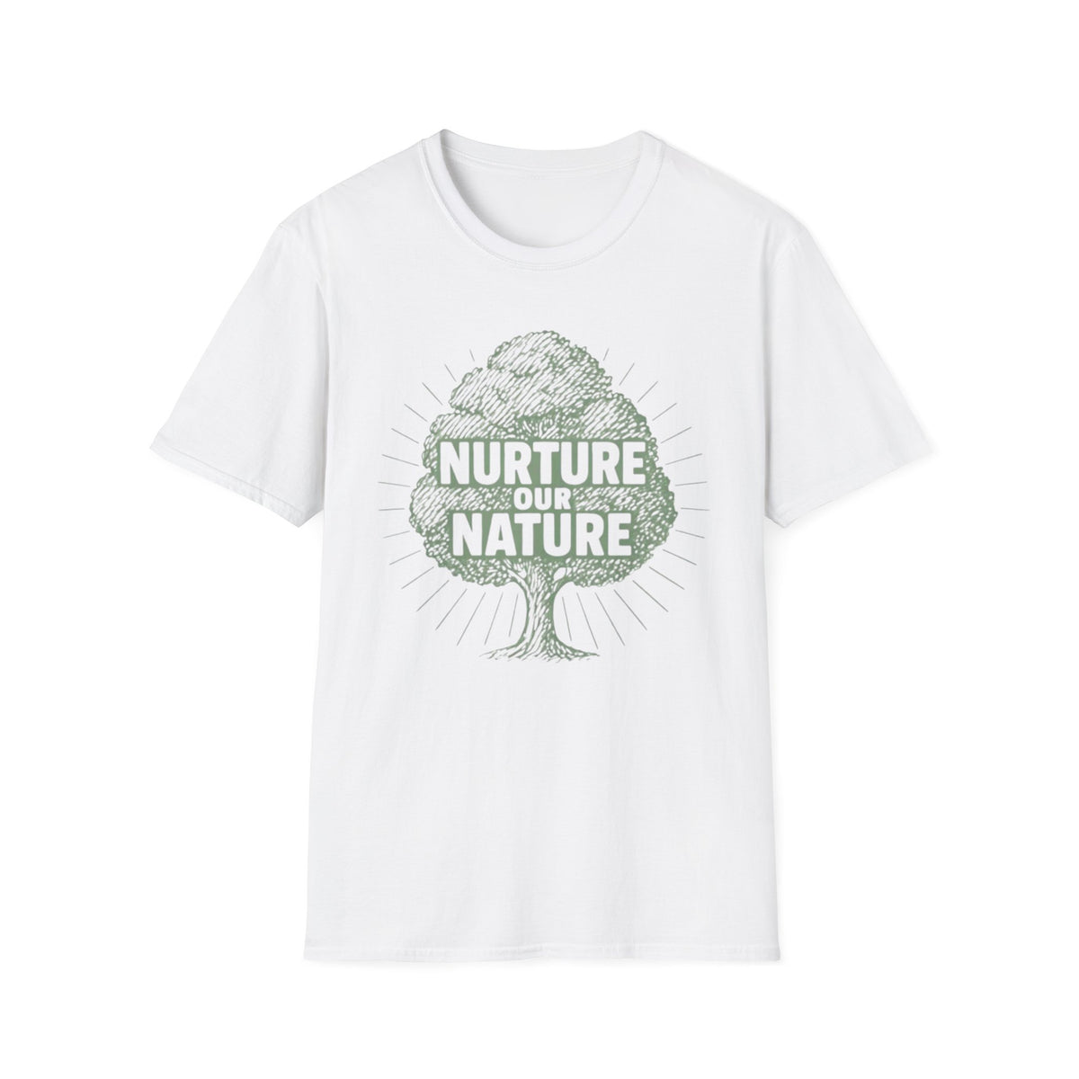 "Nurture Our Nature" Tree T-Shirt – Eco-Friendly Conservation Tee Shirt