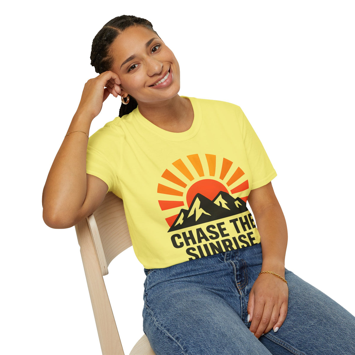 Chase The Sunrise Mountain T-Shirt — Sunrise & Peaks Graphic Tee