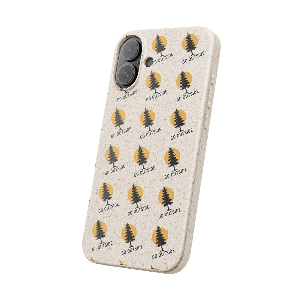 Biodegradable Phone Case — 'Go Outside' Recycled Eco-Friendly iPhone Cover