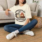 Powered By Coffee And Campfires Vintage Camping T-Shirt