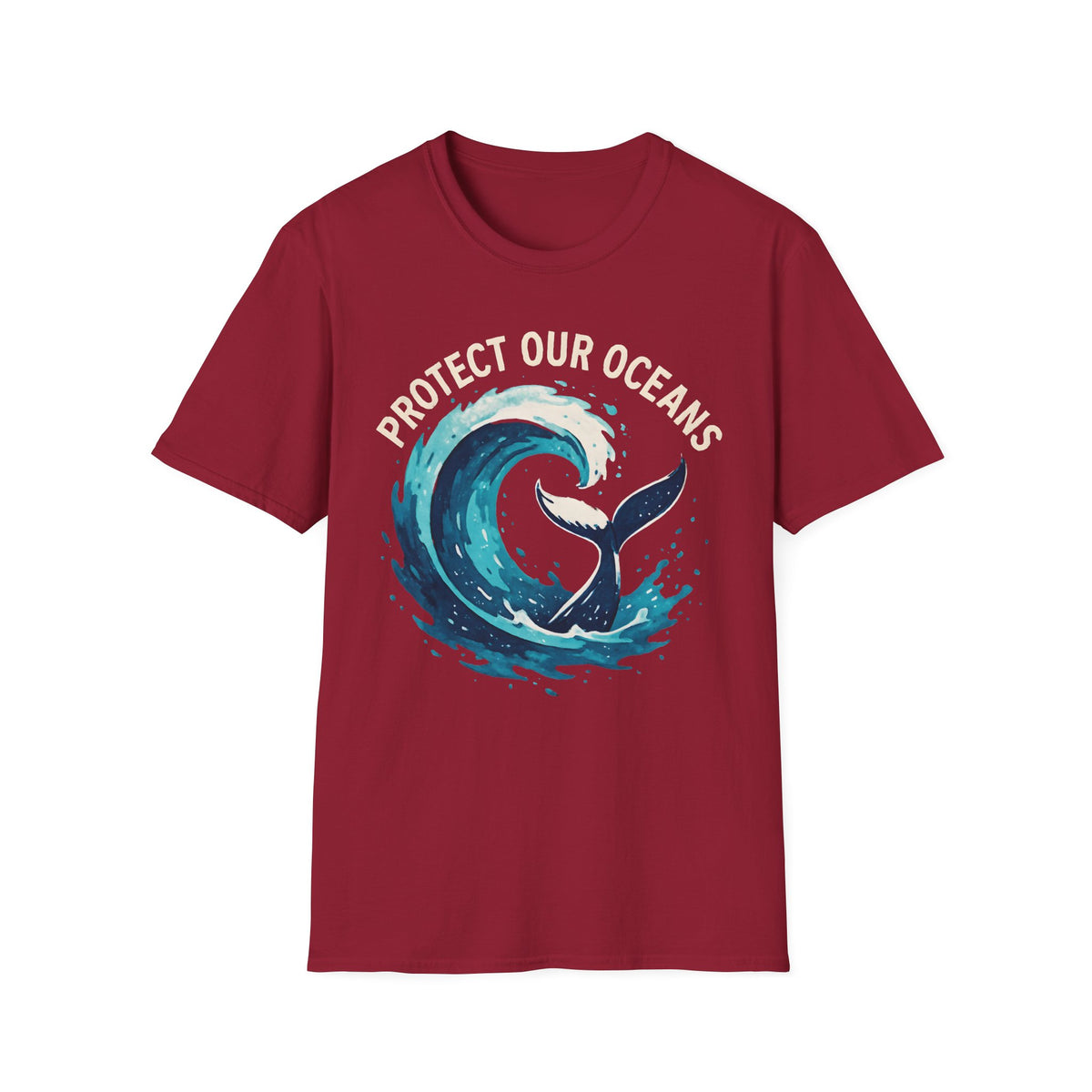 "Protect Our Oceans" Wave Whale Conservation T-Shirt