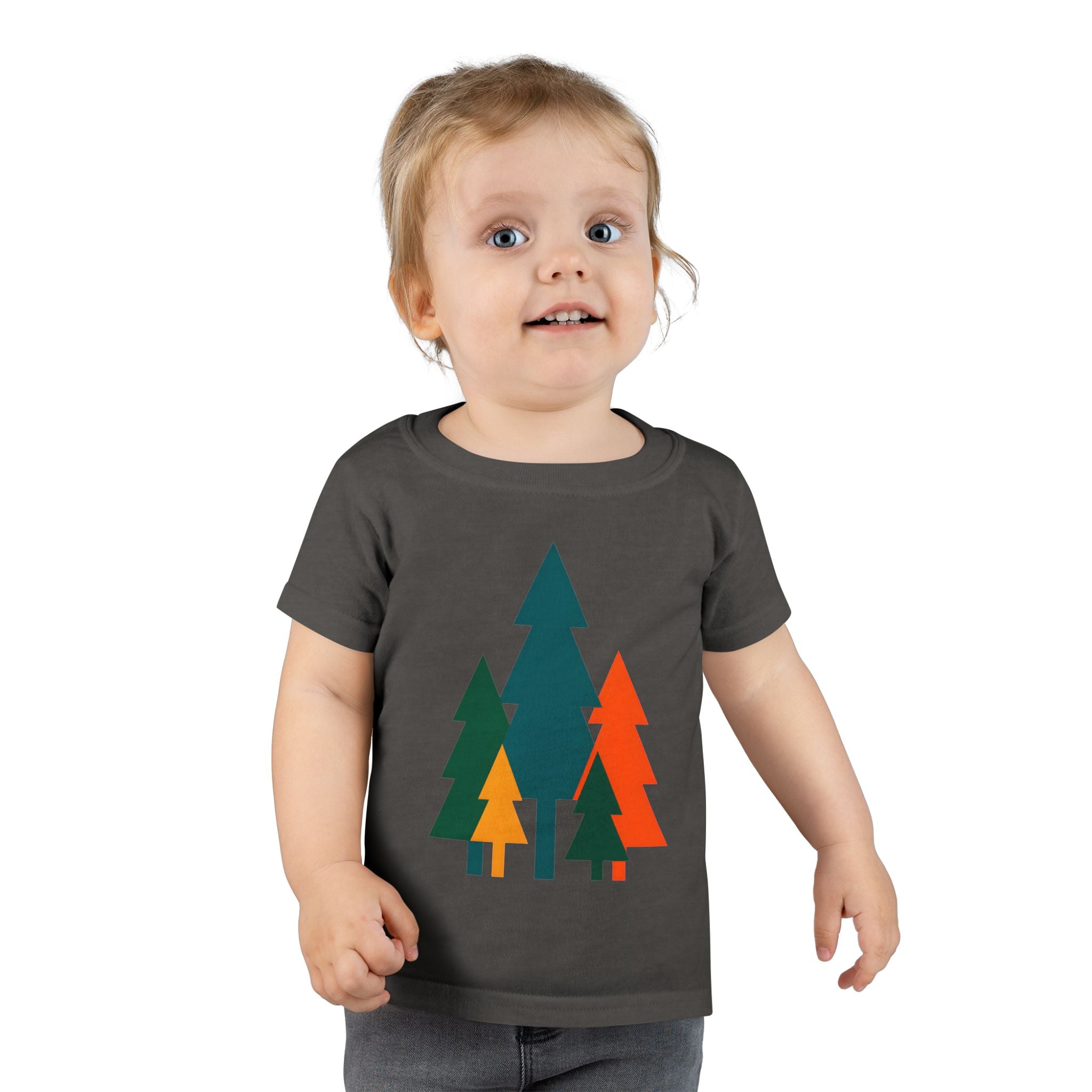 Toddler T-Shirt - Colorful Geometric Pine Trees Kids Tee