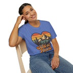 "Wild at Heart" Mountain Heart Retro Sunset Nature Tee Shirt