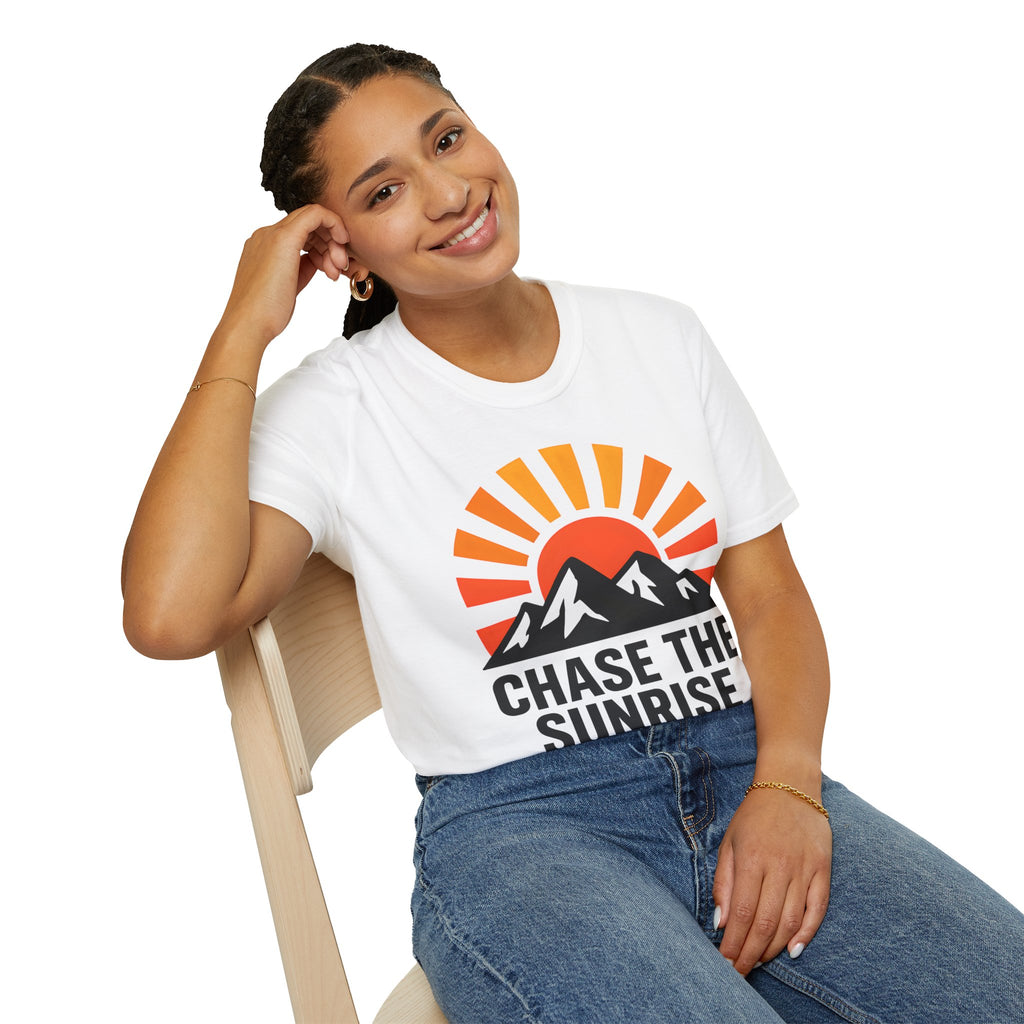 Chase The Sunrise Mountain T-Shirt — Sunrise & Peaks Graphic Tee