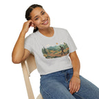 Hiker Mountain Sunset T-Shirt — Scenic Trail Adventure Tee