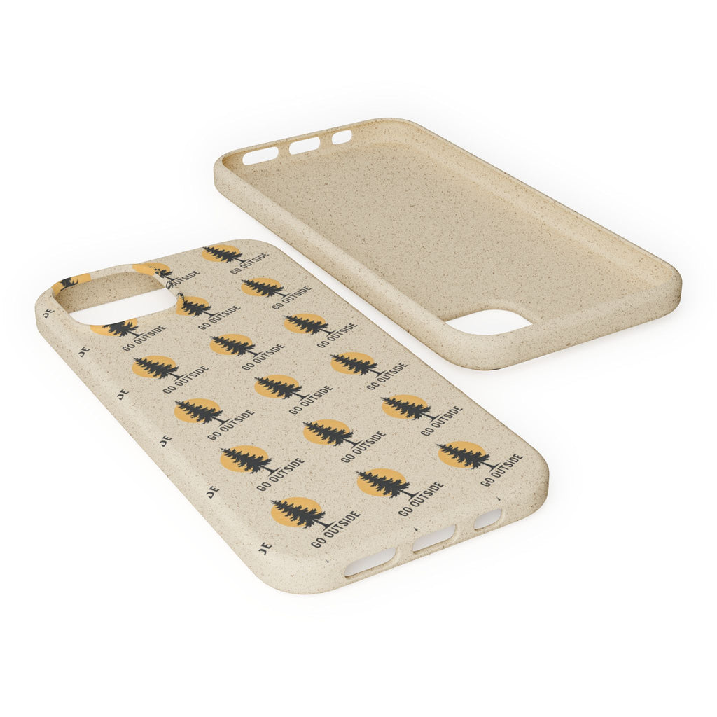Biodegradable Phone Case — 'Go Outside' Recycled Eco-Friendly iPhone Cover