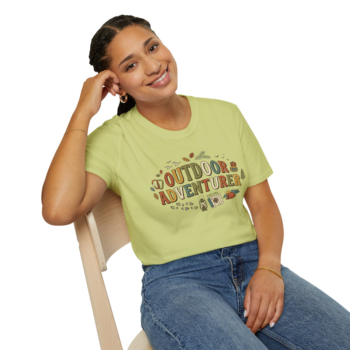 "Outdoor Adventurer" T‑Shirt Camping, Hiking & Exploration Graphic Tee Shirt