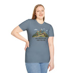 Campground Scenic T-Shirt — Minimalist Tent & Campfire Graphic