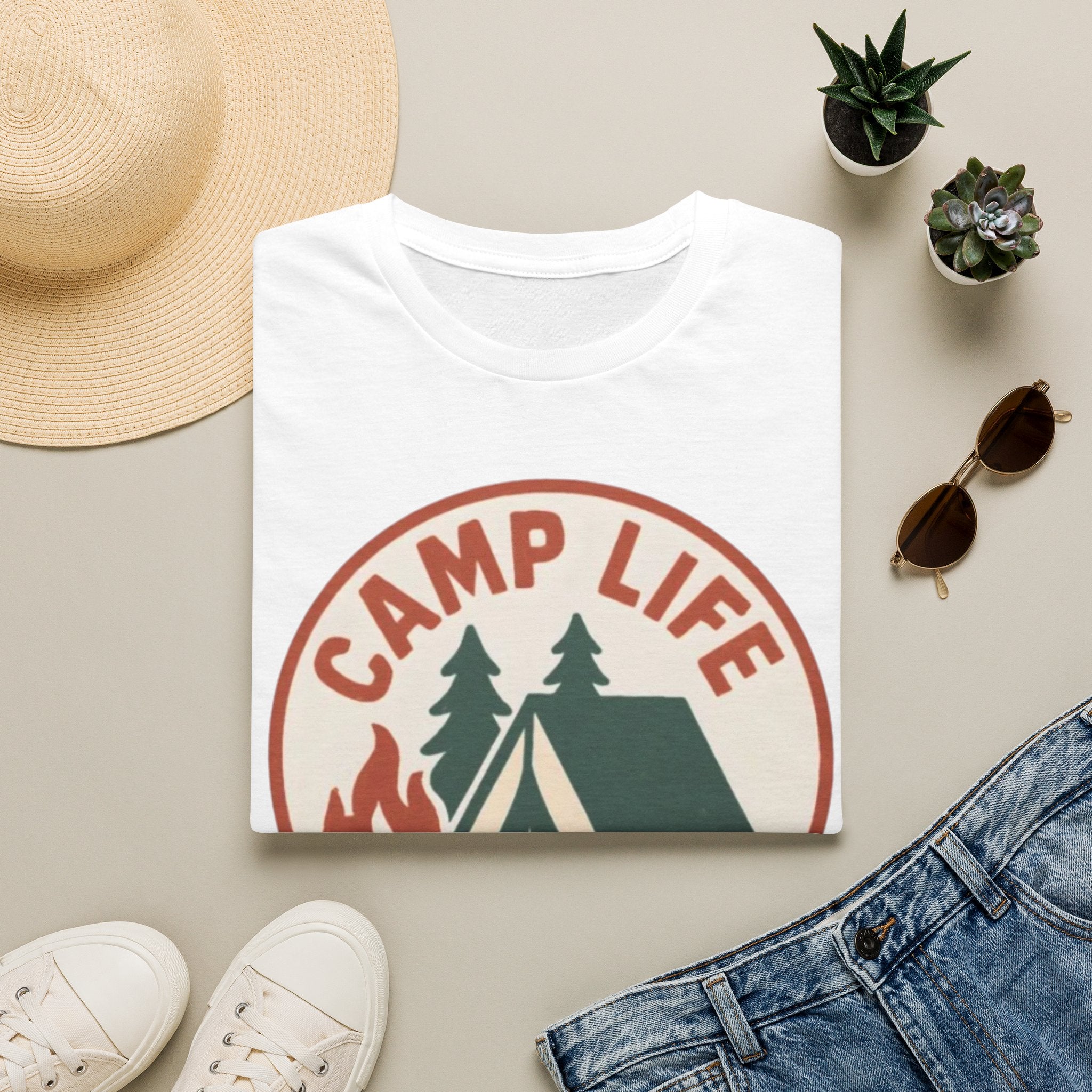 Camp Life T-Shirt — Tent & Campfire Outdoor Tee