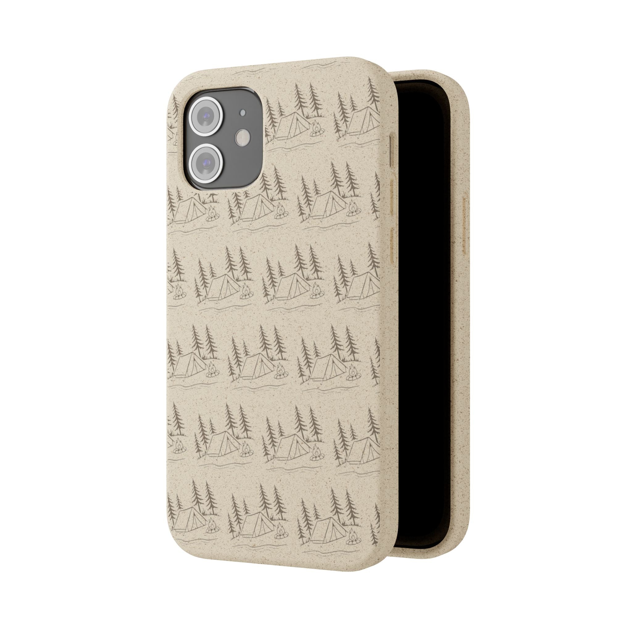 Biodegradable Phone Case — Eco-Friendly Forest Sketch Pattern