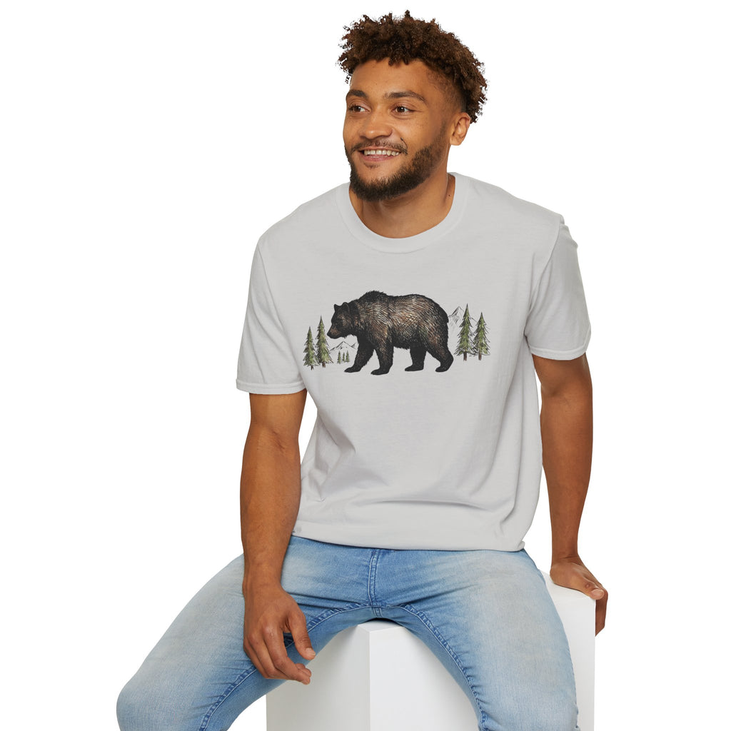 Bear & Forest T‑Shirt - Rustic Woodland Graphic Tee