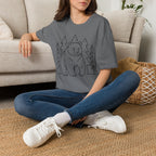 Bear & Pines T-Shirt — Minimal Line Drawing Woodland Tee