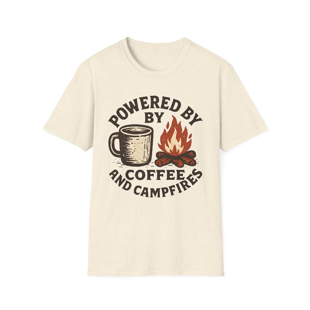 Powered By Coffee And Campfires Vintage Camping T-Shirt