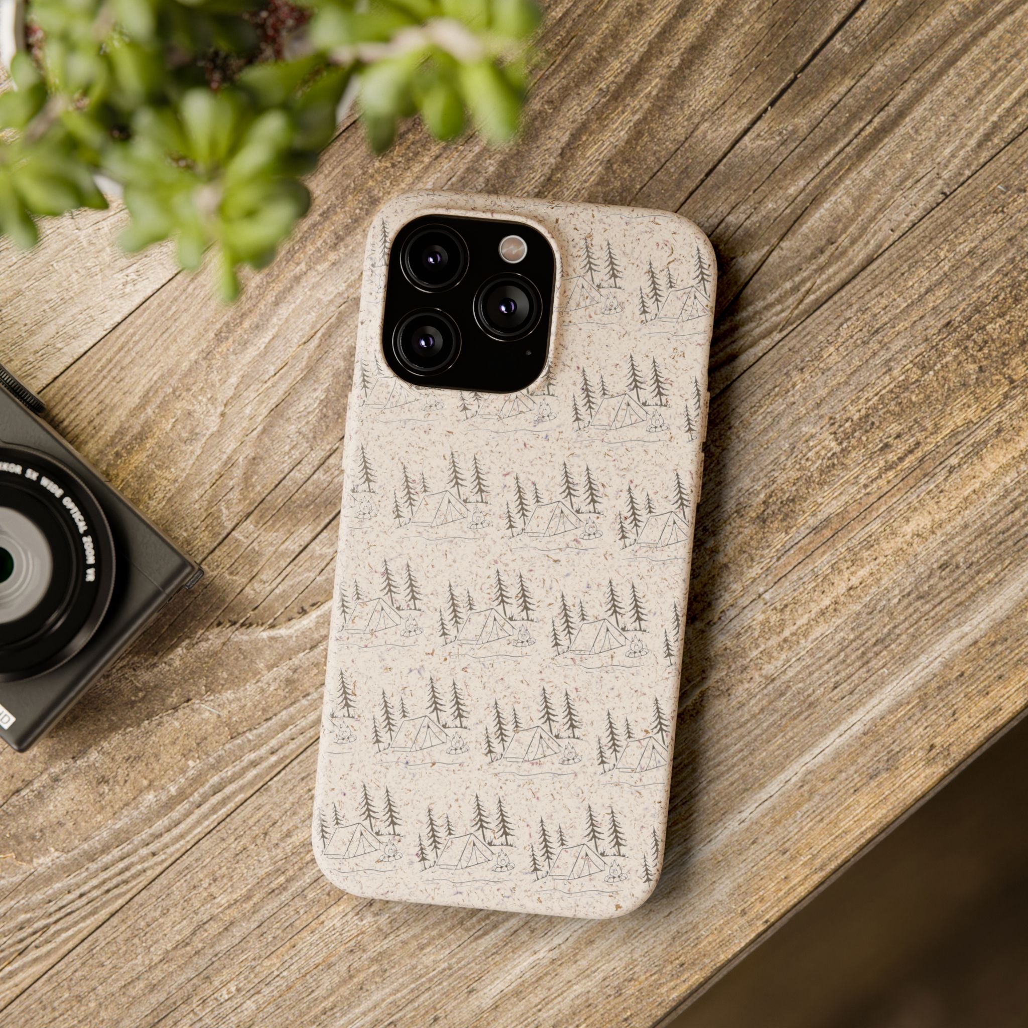 Biodegradable Phone Case — Eco-Friendly Forest Sketch Pattern