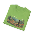 Hiker Mountain Sunset T-Shirt — Scenic Trail Adventure Tee