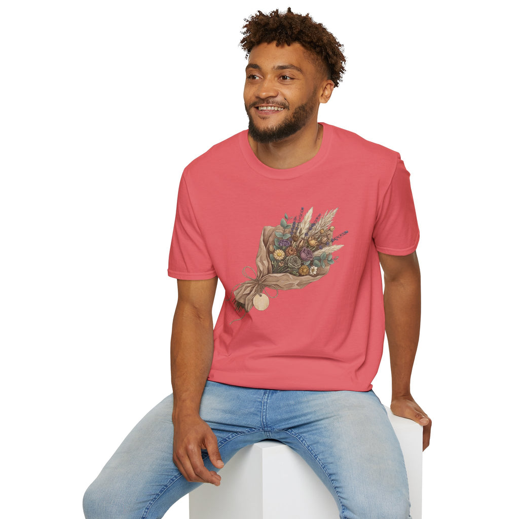 Floral Bouquet Graphic T-Shirt — Rustic Wildflower Bouquet Tee