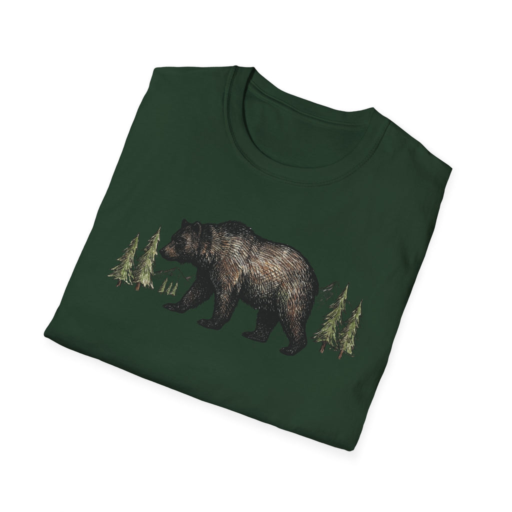 Bear & Pines T‑Shirt — Rustic Woodland Graphic Tee