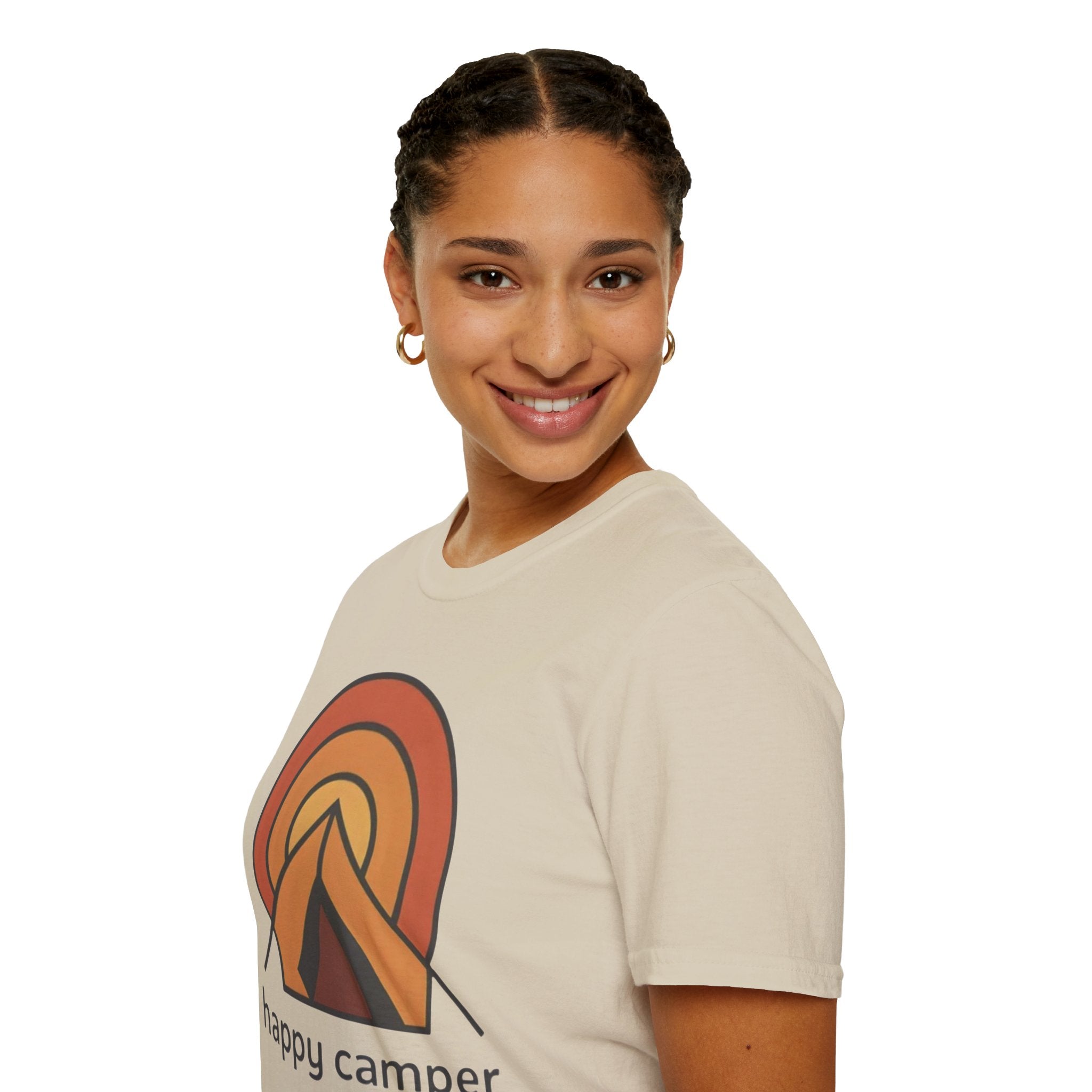 Happy Camper Retro Sunset Camping T-Shirt