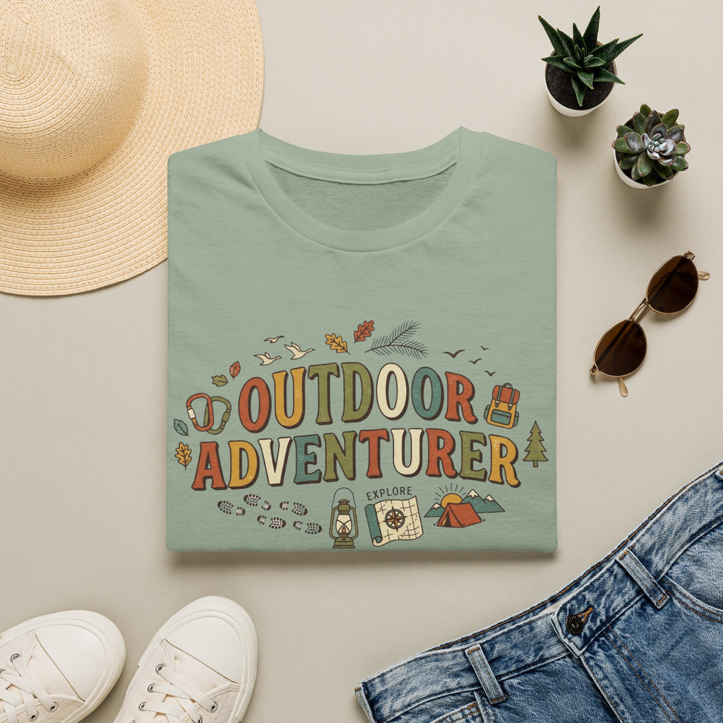 "Outdoor Adventurer" T‑Shirt Camping, Hiking & Exploration Graphic Tee Shirt