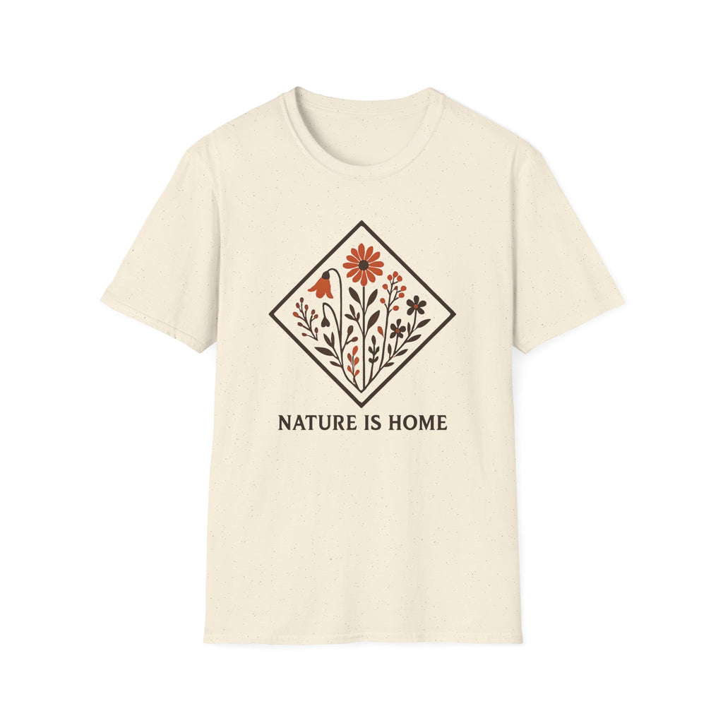 Floral Motif "Nature Is Home" T-Shirt