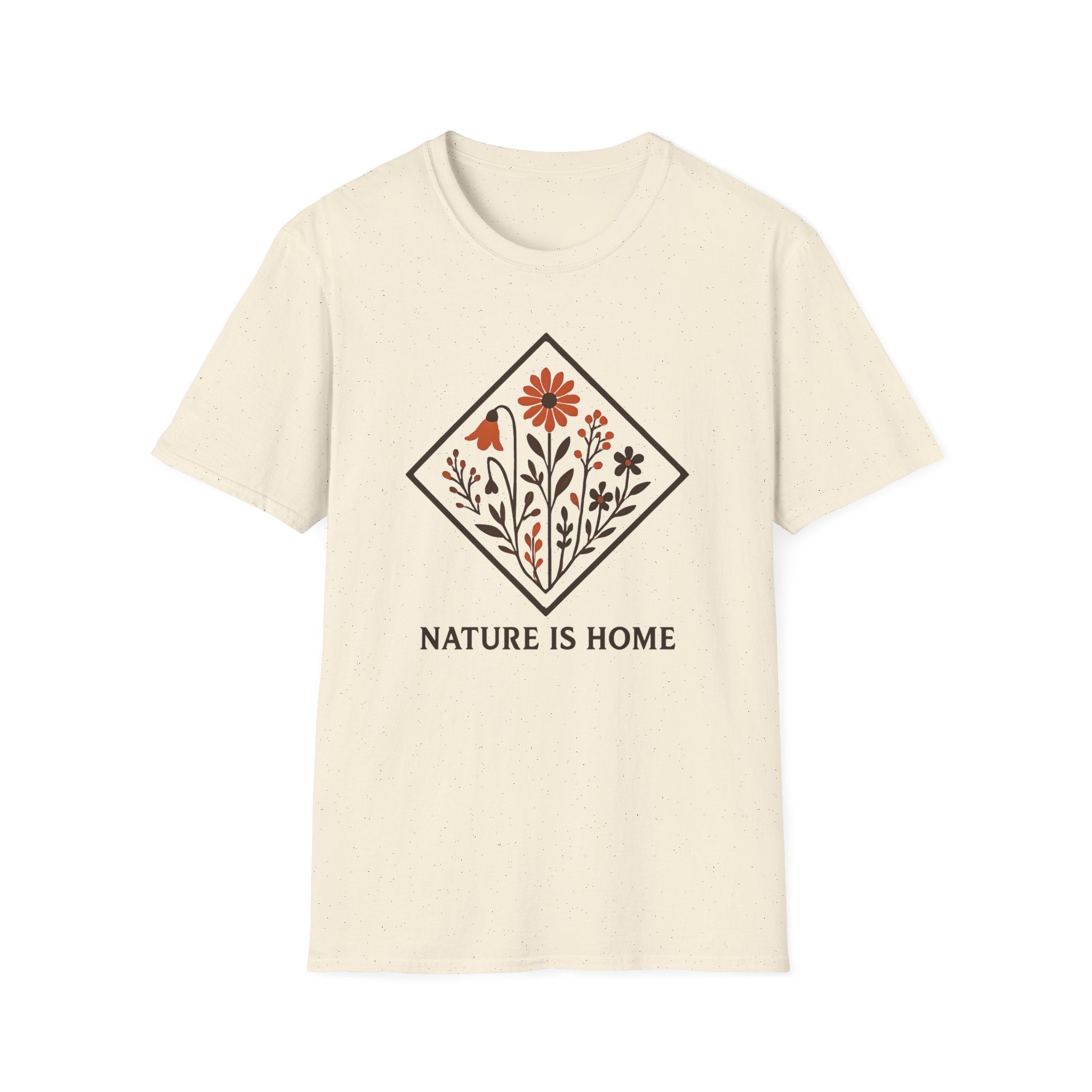 Floral Motif "Nature Is Home" T-Shirt