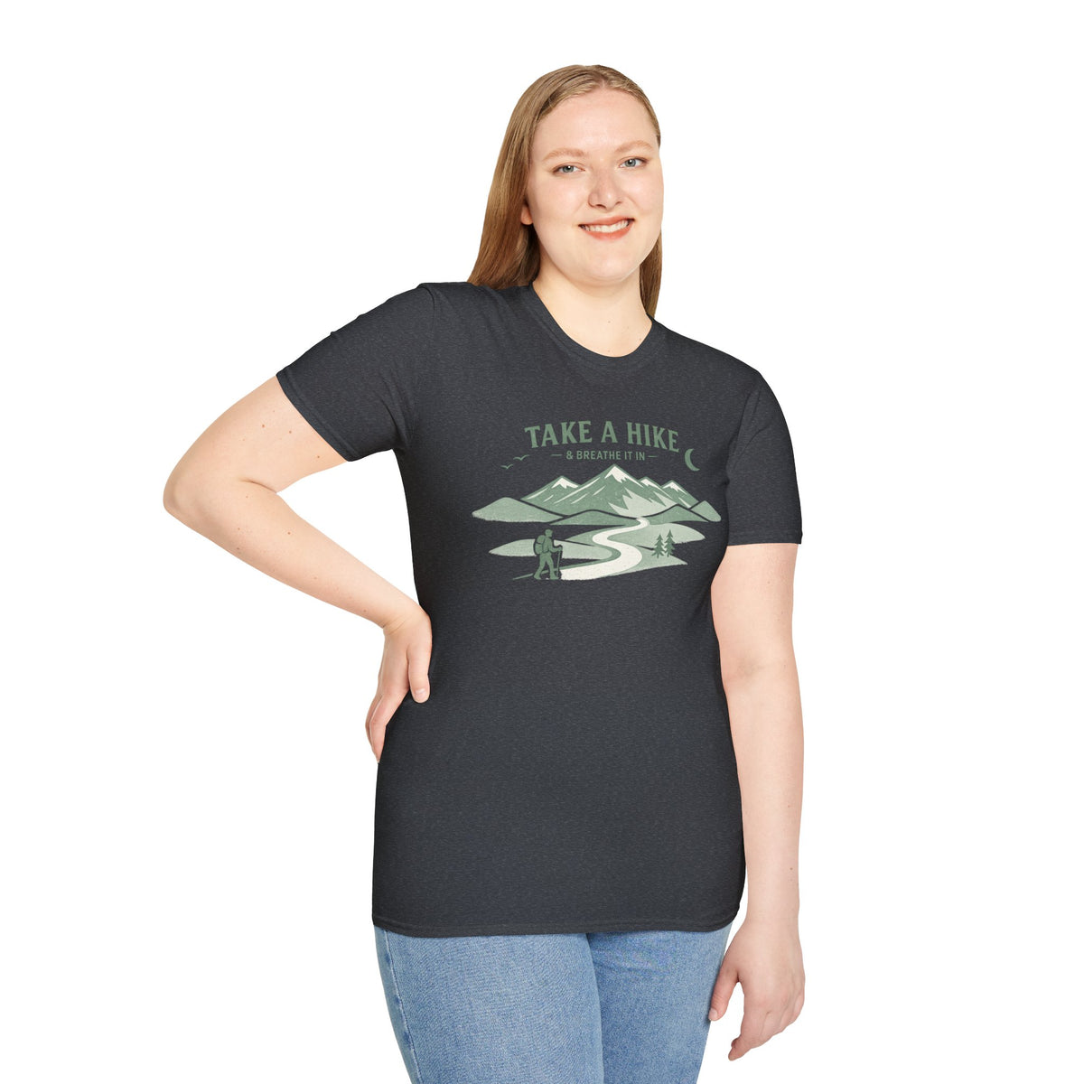 "Take A Hike & Breathe It In" Outdoor Hiking Graphic Tee