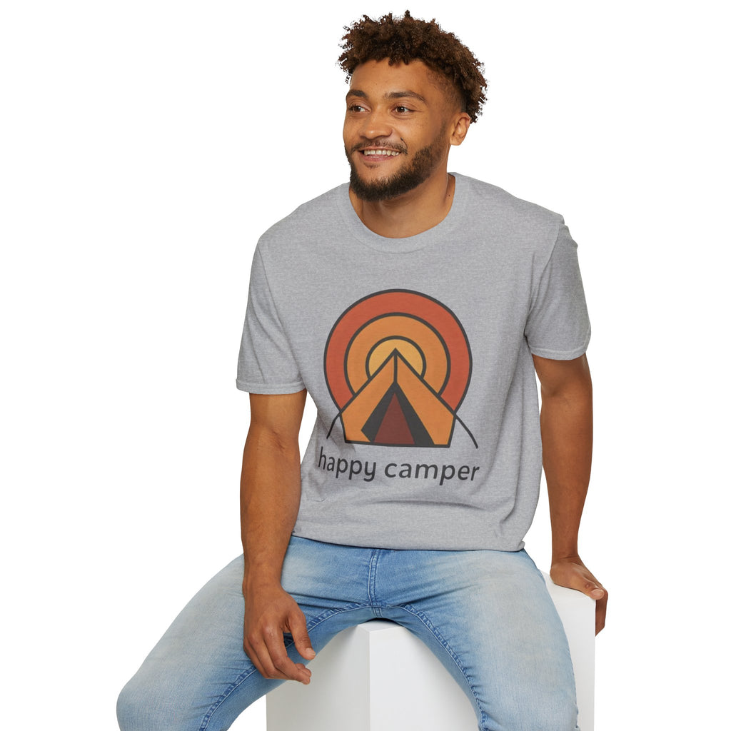 Happy Camper Retro Sunset Camping T-Shirt