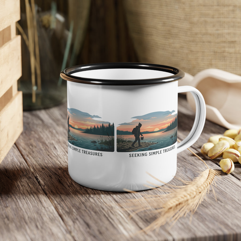 'Seeking Simple Treasures' Beachcomber Enamel Camp Cup