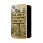 Biodegradable Phone Case — 'Nap Meadow' Mystic Lake Camping Design