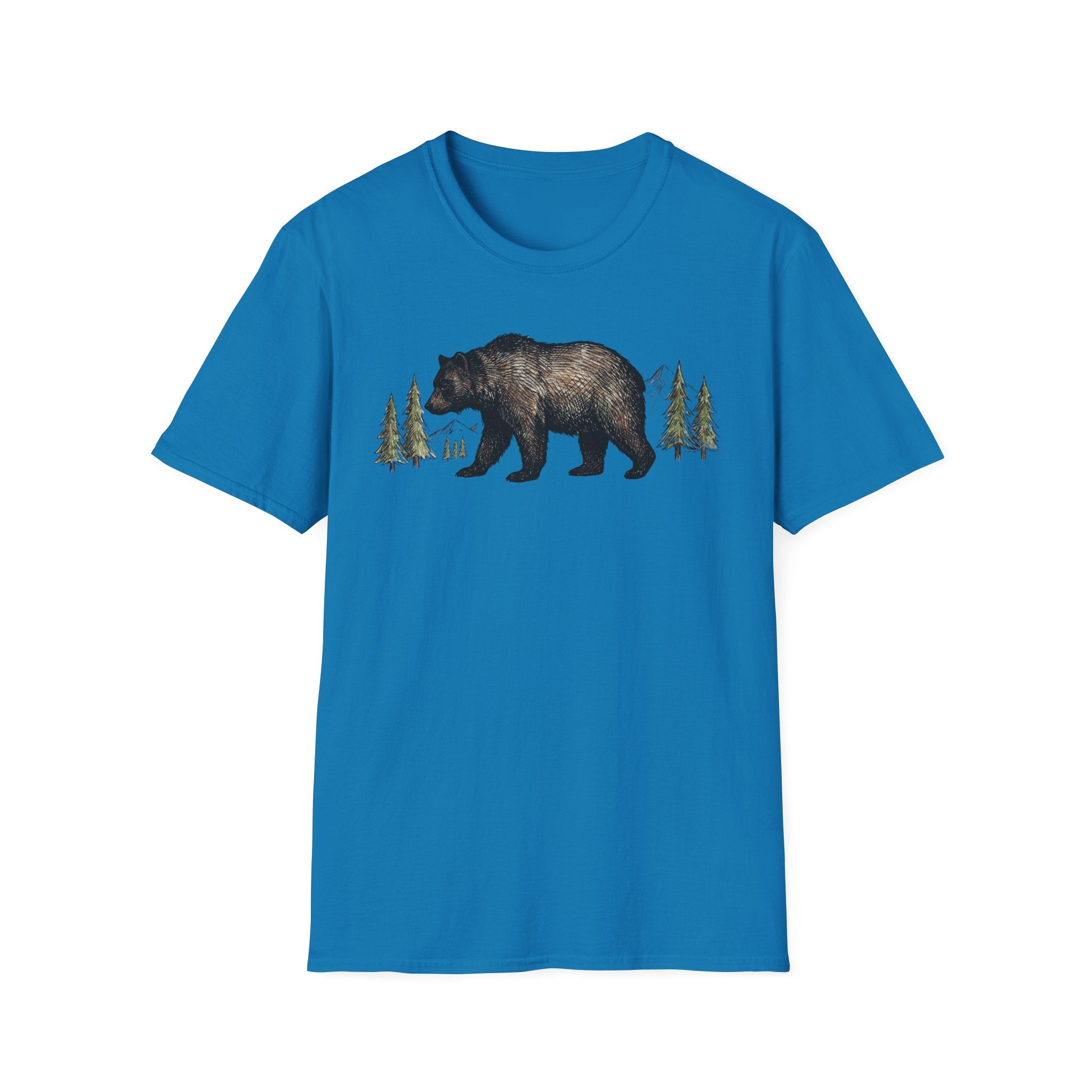 Bear & Forest T‑Shirt - Rustic Woodland Graphic Tee
