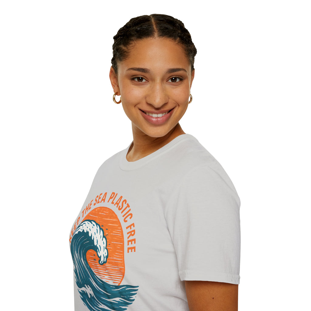 Keep the Sea Plastic Free T-Shirt — Ocean Conservation Wave Tee