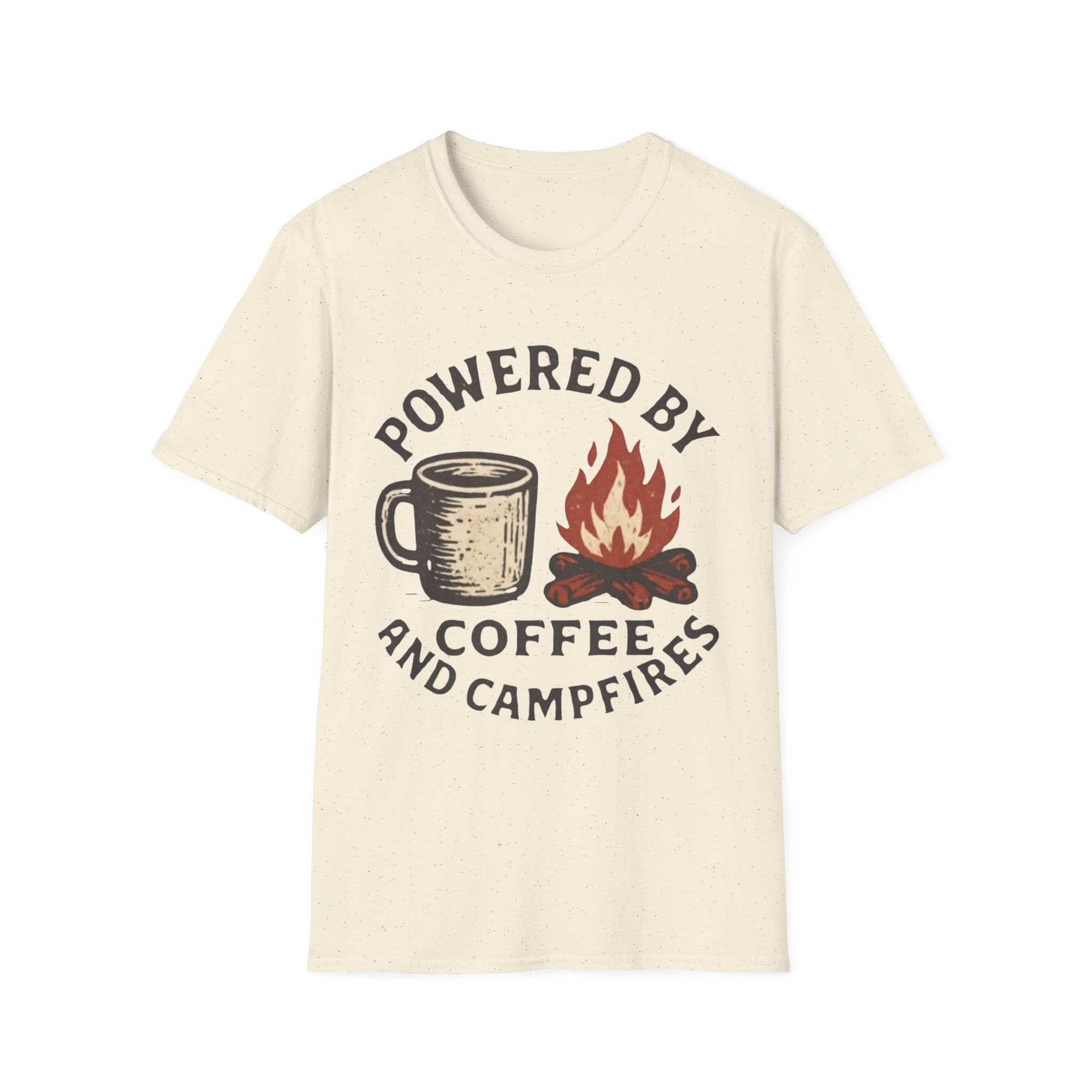 Powered By Coffee And Campfires Vintage Camping T-Shirt